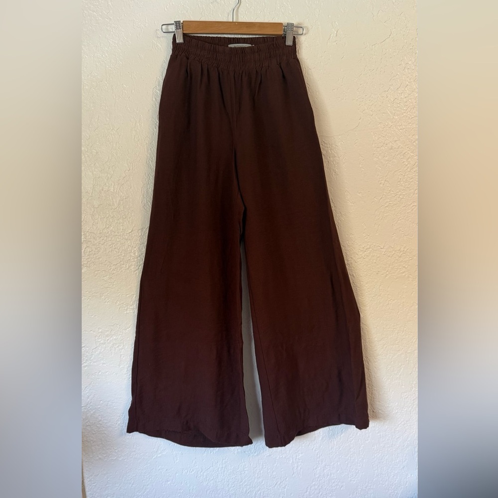Basement Wide Leg Pants Size S – Chocolate Brown – Rayon/Nylon Blend - Picture 3 of 9